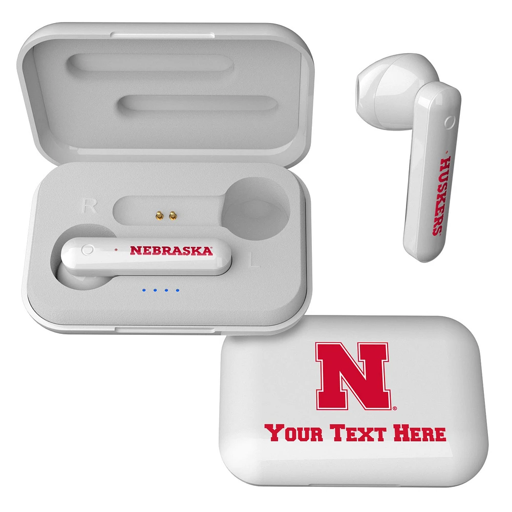 Nebraska Huskers Primary Logo Personalized True Wireless Earbuds