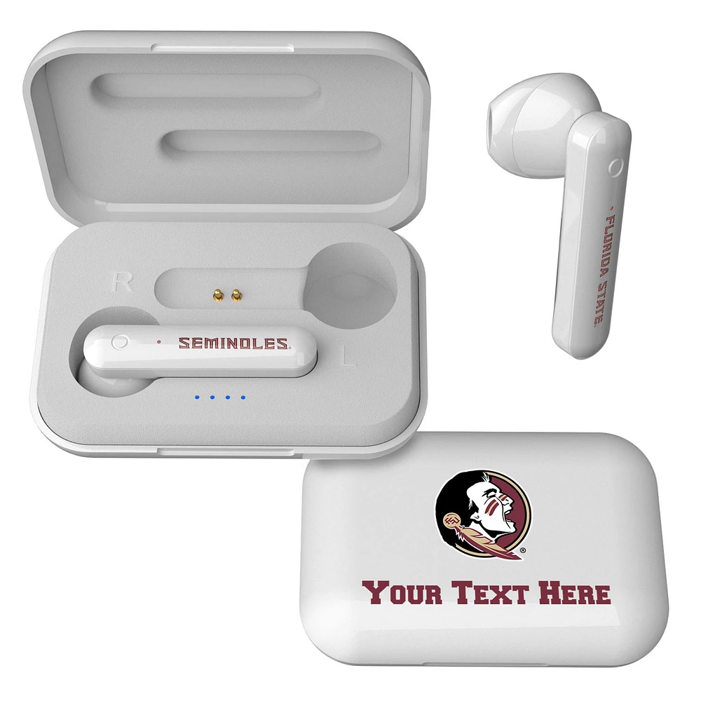 Florida State Seminoles Primary Logo Personalized True Wireless Earbuds
