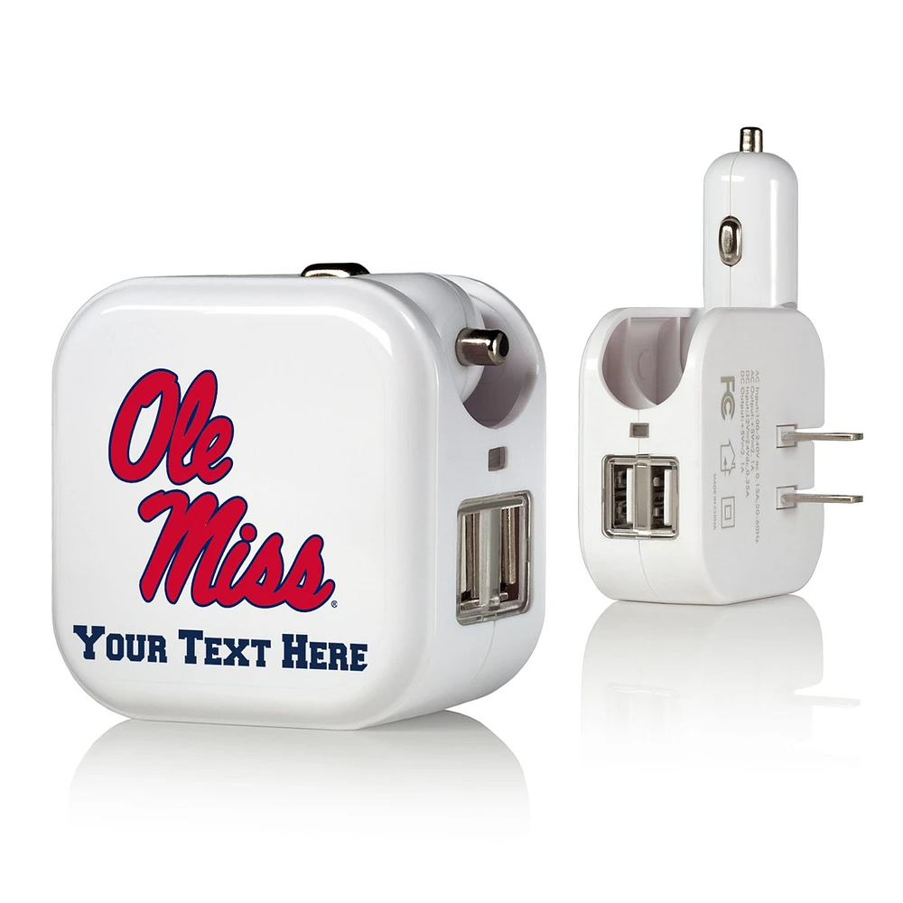Ole Miss Rebels Personalized 2-In-1 USB Charger