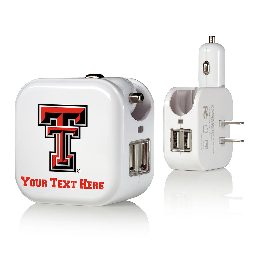 Texas Tech Red Raiders Personalized 2-In-1 USB Charger