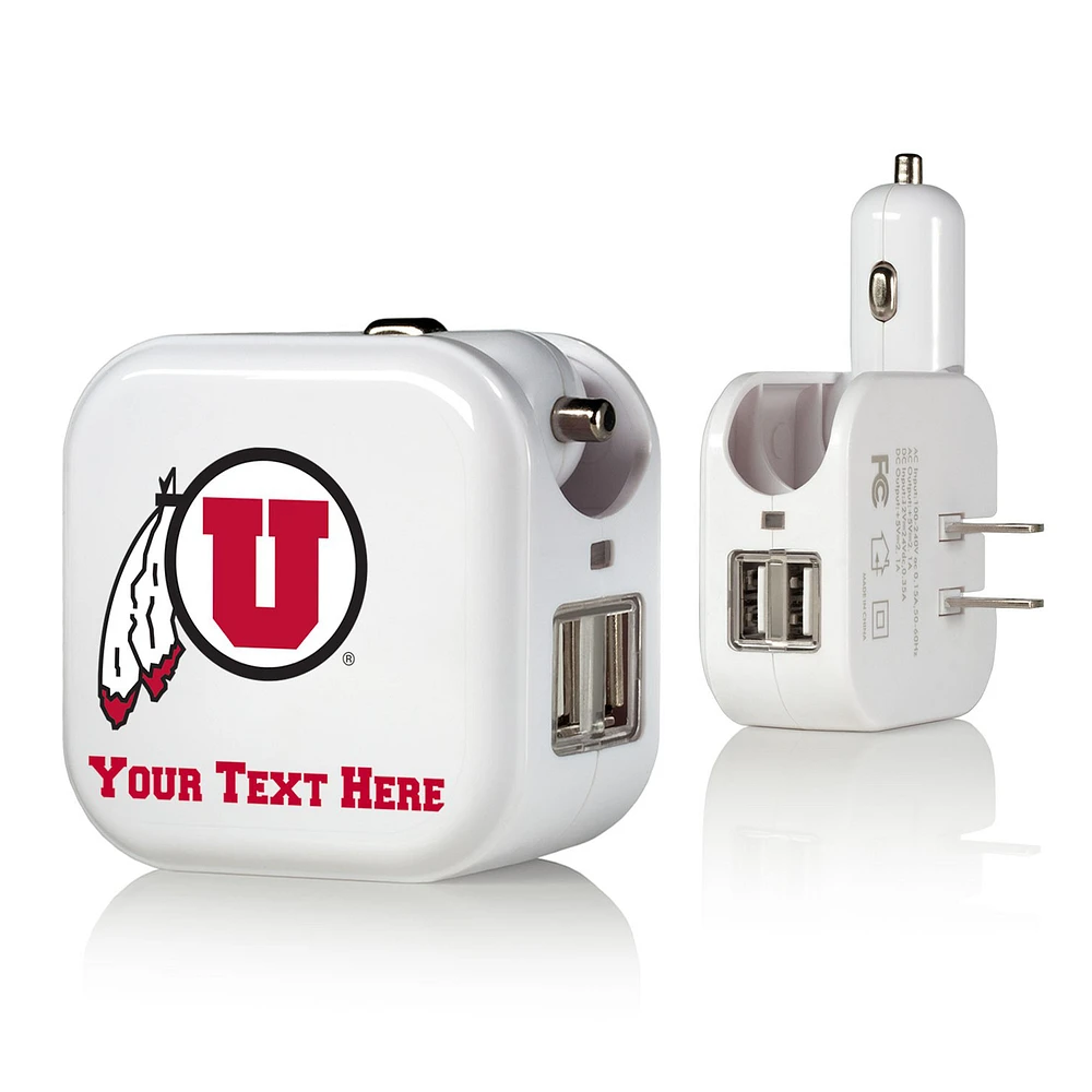 Utah Utes Personalized 2-In-1 USB Charger