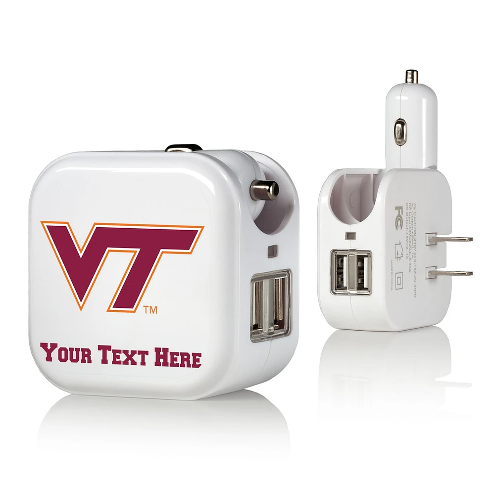 Virginia Tech Hokies Personalized 2-In-1 USB Charger