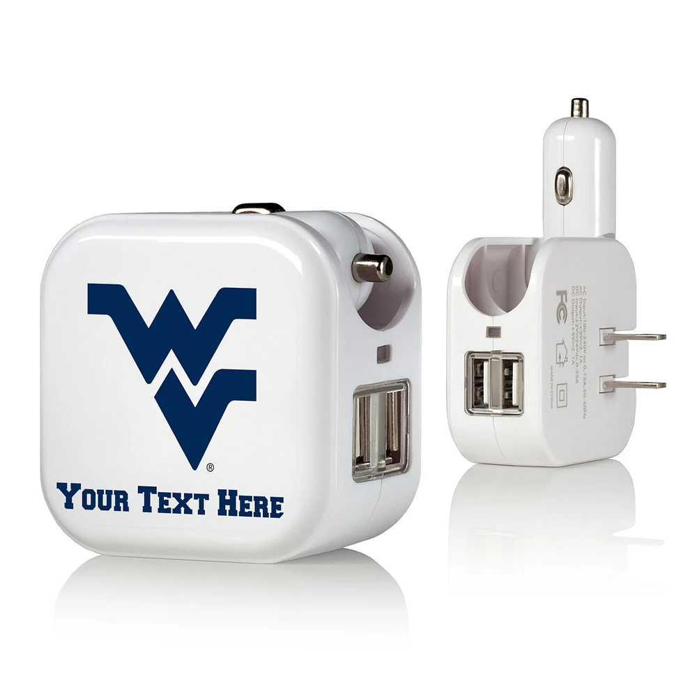 West Virginia Mountaineers Personalized 2-In-1 USB Charger