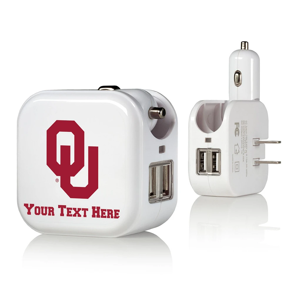 Oklahoma Sooners Personalized 2-In-1 USB Charger