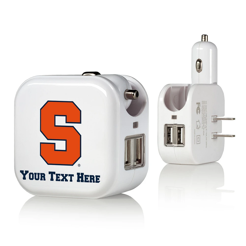 Syracuse Orange Personalized 2-In-1 USB Charger
