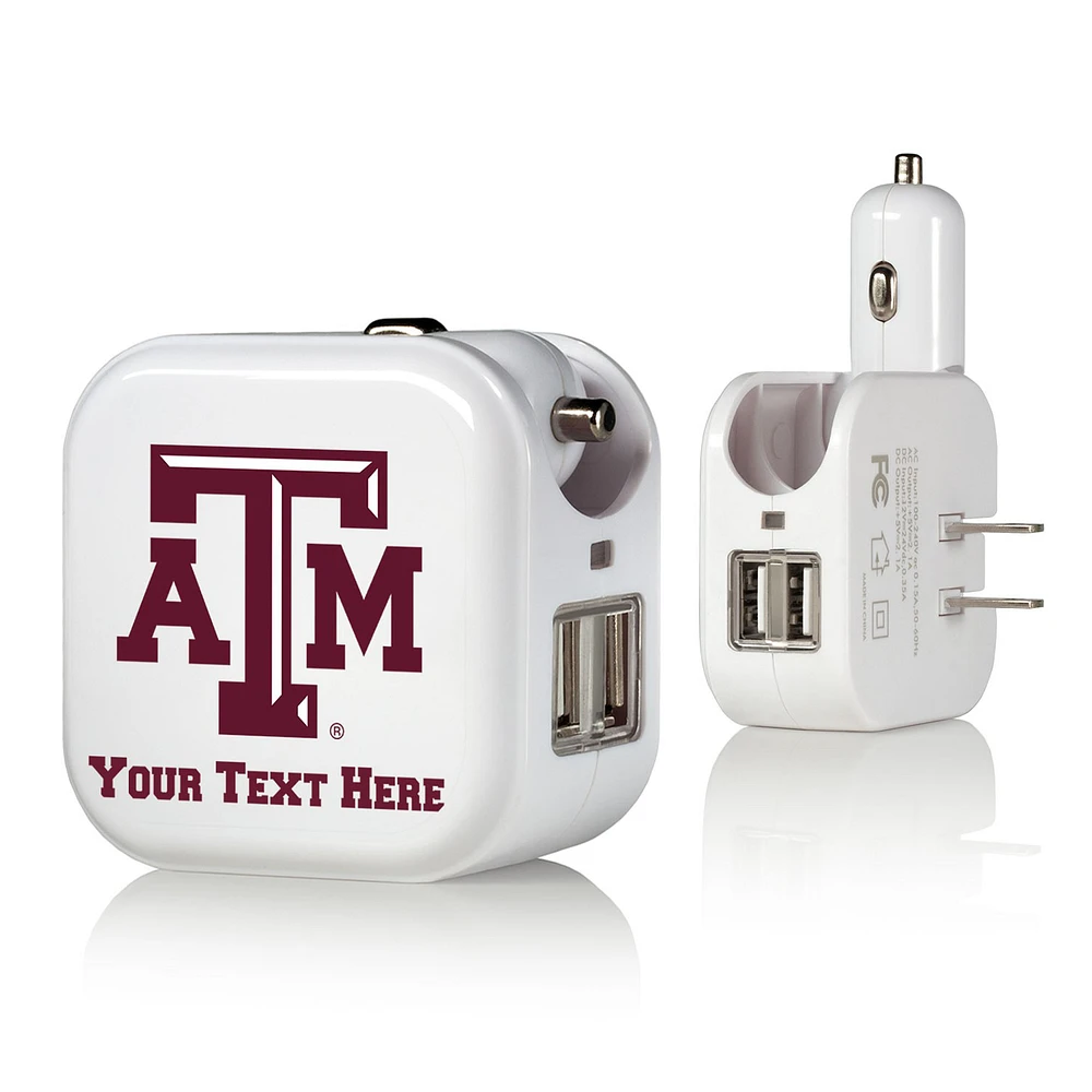 Texas A&M Aggies Personalized 2-In-1 USB Charger