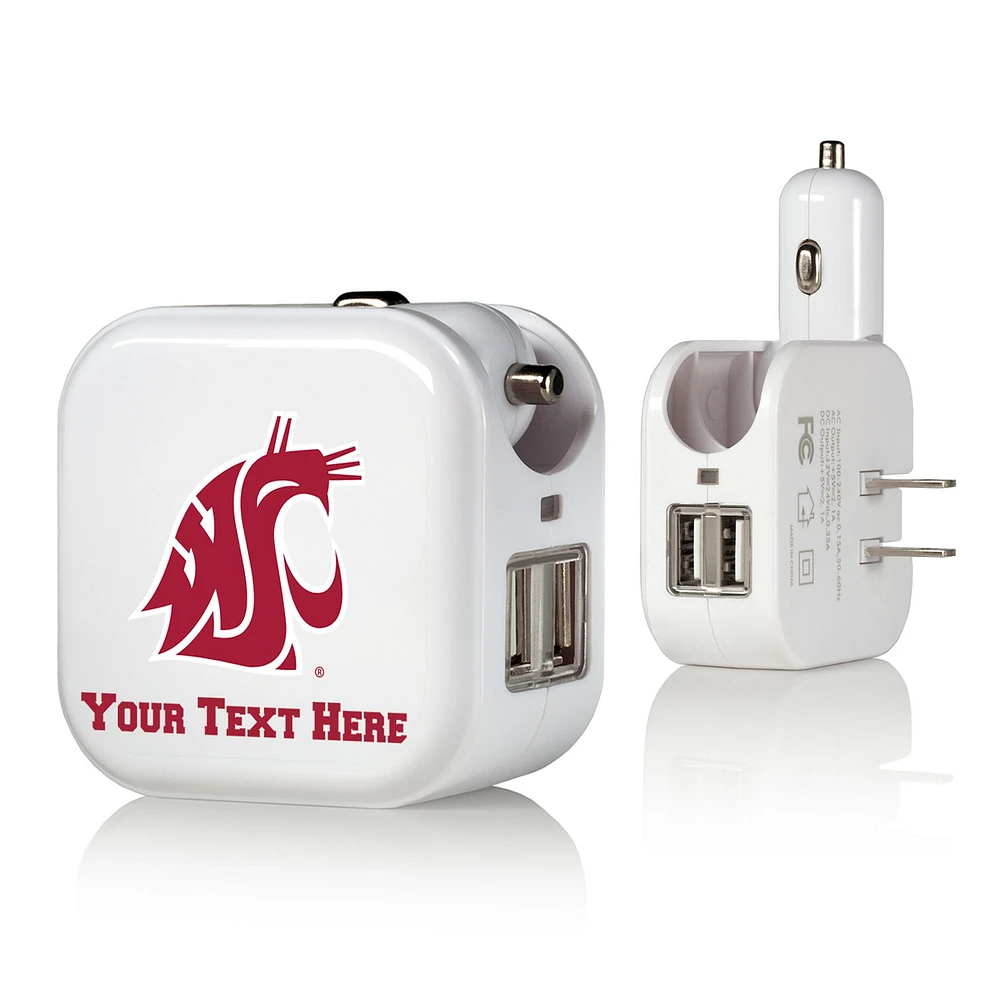 Washington State Cougars Personalized 2-In-1 USB Charger