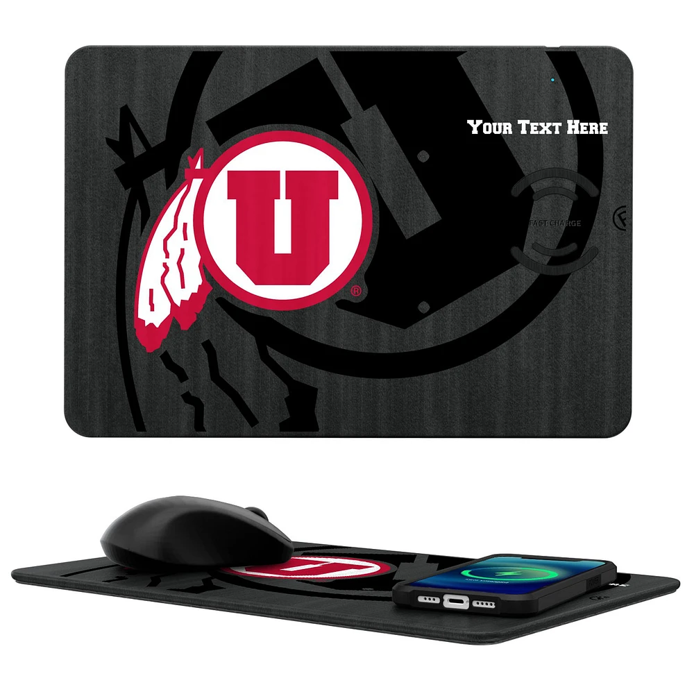 Utah Utes Personalized Wireless Charger & Mouse Pad
