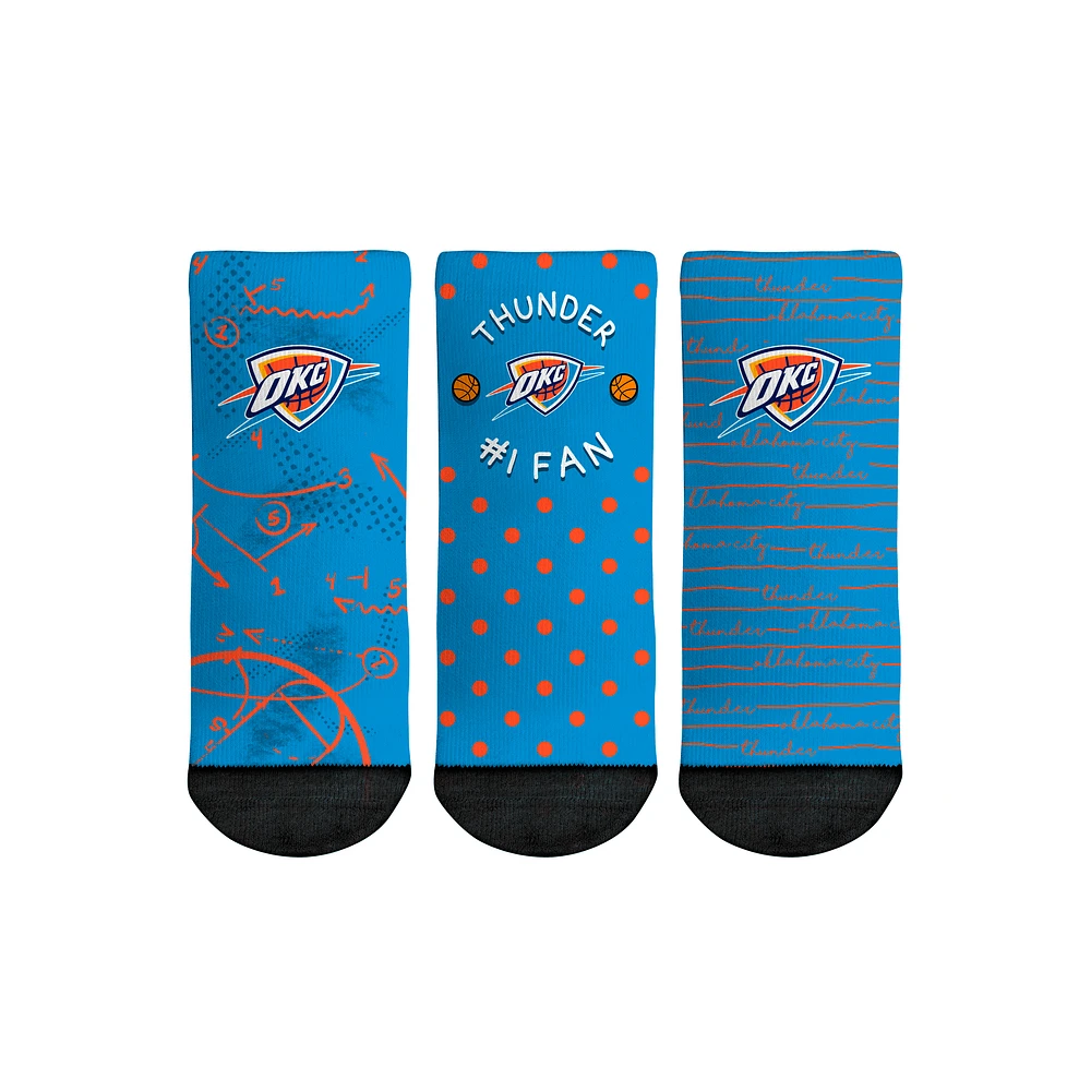 Toddler Rock Em Socks Oklahoma City Thunder #1 Fan 3-Pack Crew Socks Set