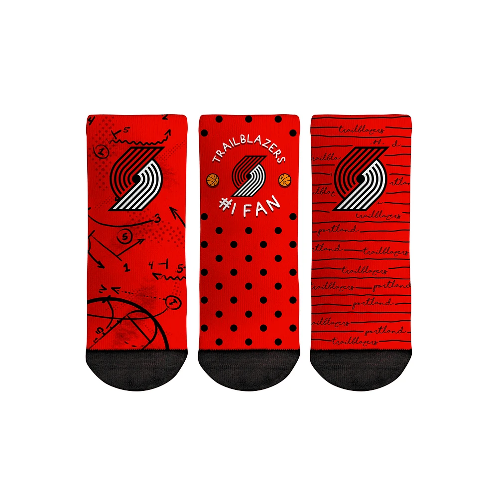 Toddler Rock Em Socks Portland Trail Blazers #1 Fan 3-Pack Crew Socks Set