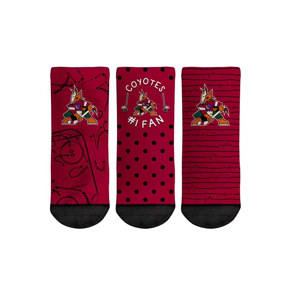 Toddler Rock Em Socks Arizona Coyotes #1 Fan 3-Pack Crew Socks Set