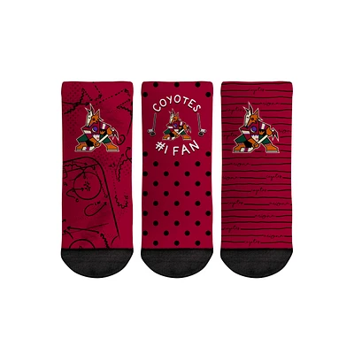 Toddler Rock Em Socks Arizona Coyotes #1 Fan 3-Pack Crew Socks Set