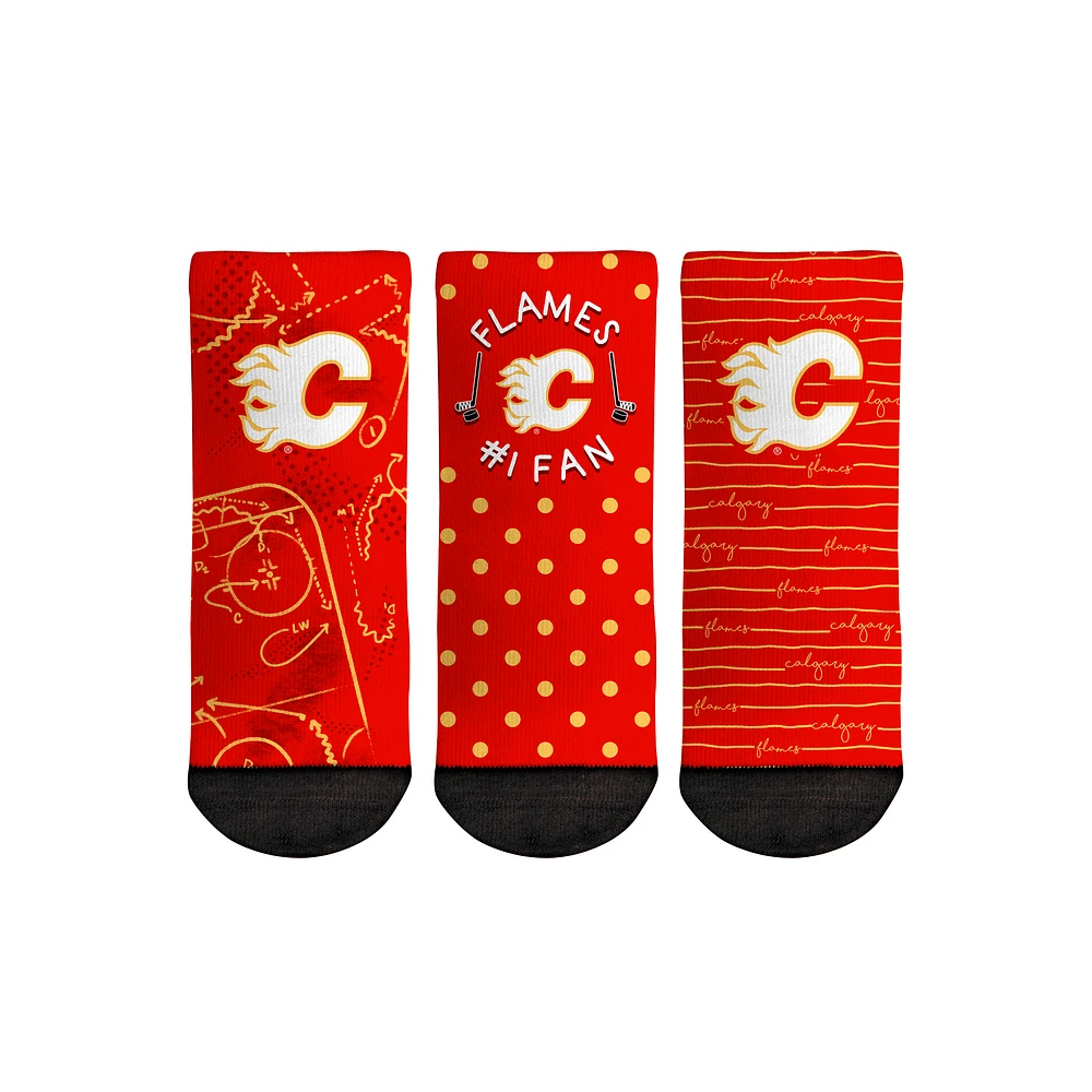 Toddler Rock Em Socks Calgary Flames #1 Fan 3-Pack Crew Socks Set