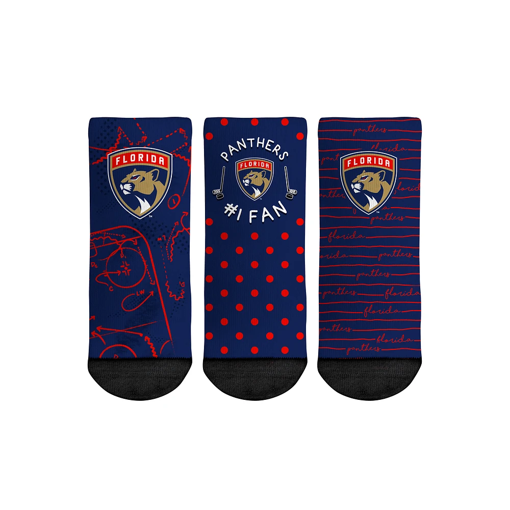 Toddler Rock Em Socks Florida Panthers #1 Fan 3-Pack Crew Socks Set