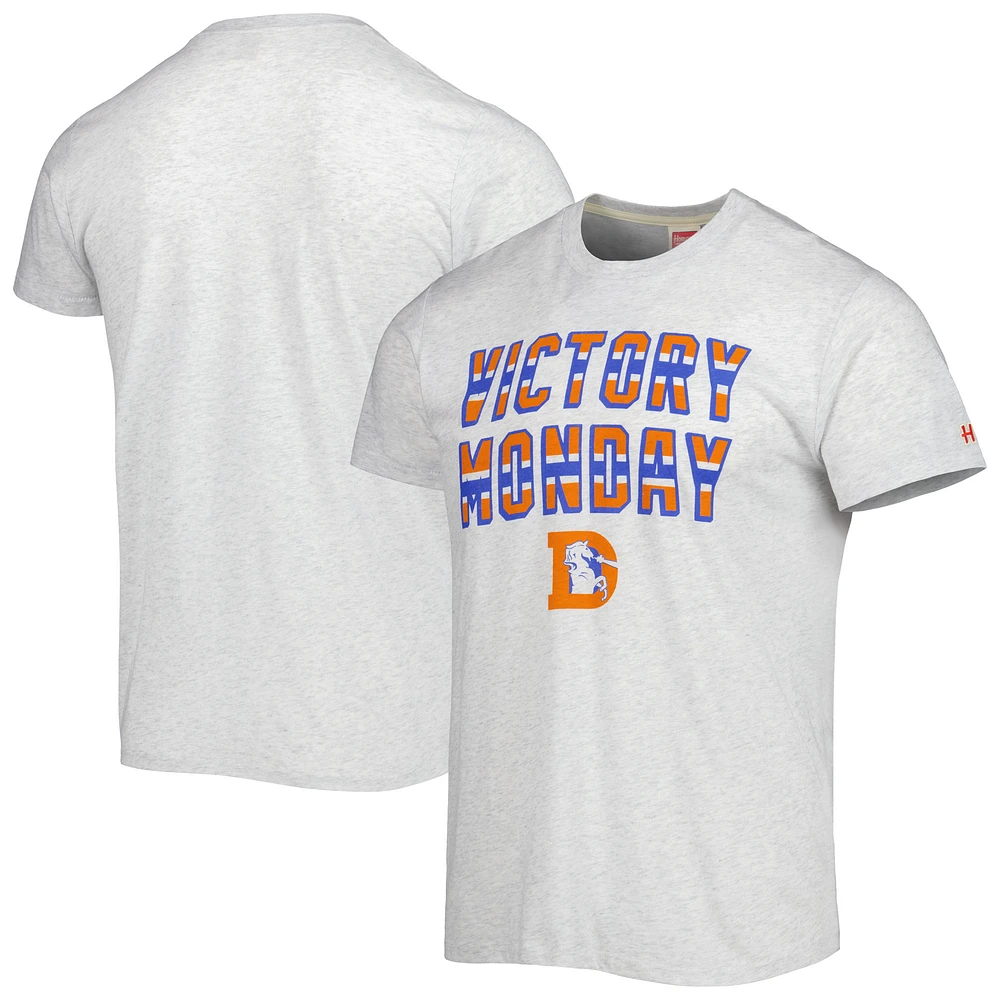 Men's Homage Ash Denver Broncos Victory Monday Tri-Blend T-Shirt