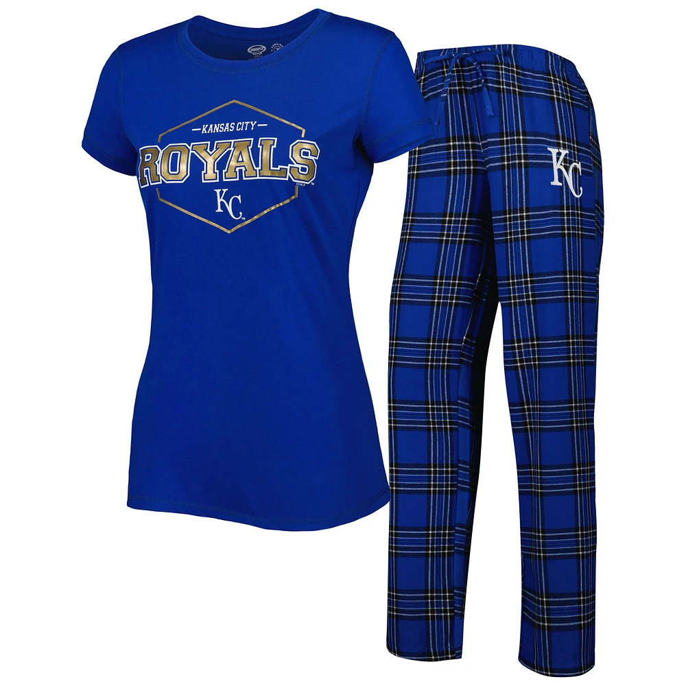 Women's Concepts Sport Royal Kansas City Royals Badge Top & Pajama Pants Sleep Set