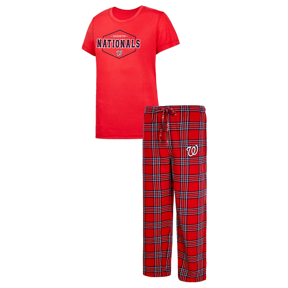 Women's Concepts Sport Red Washington Nationals Badge Top & Pajama Pants Sleep Set