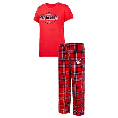 Women's Concepts Sport Red Washington Nationals Badge Top & Pajama Pants Sleep Set