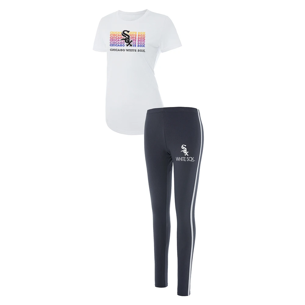 Women's Concepts Sport Charcoal/White Chicago White Sox Sonata Top & Leggings Sleep Set