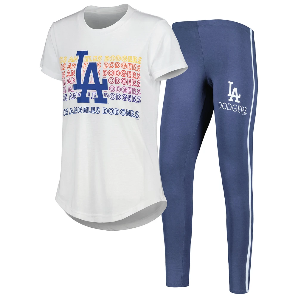 Women's Concepts Sport Charcoal/White Los Angeles Dodgers Sonata Top & Leggings Sleep Set