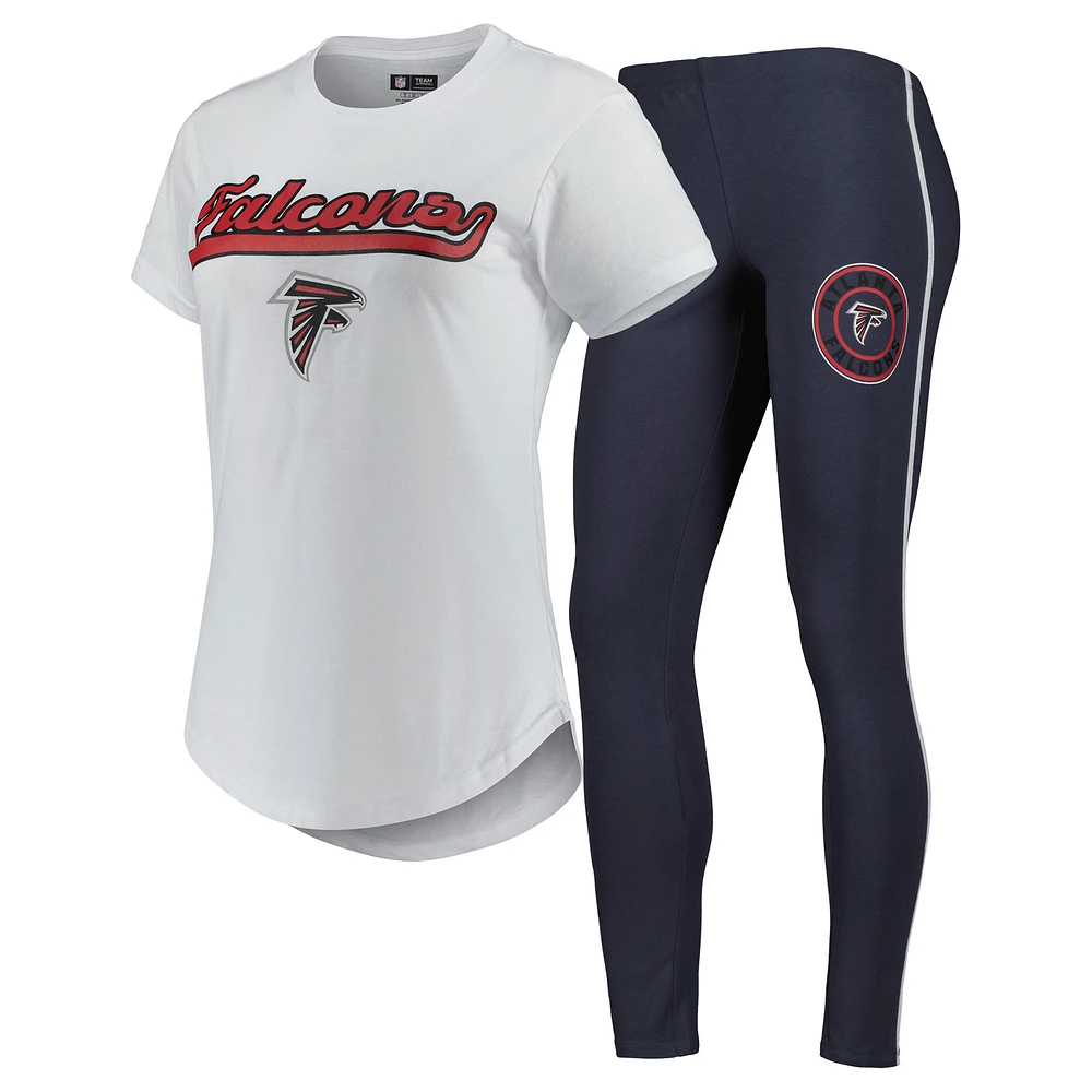 Women's Concepts Sport White/Charcoal Atlanta Falcons Sonata Top & Leggings Sleep Set