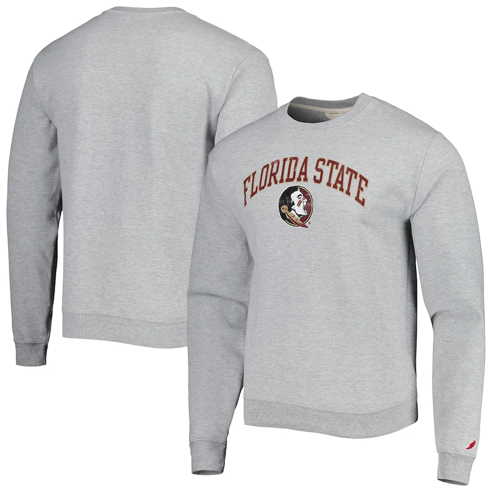 Men's League Collegiate Wear Gray Florida State Seminoles 1965 Arch Essential Lightweight Pullover Sweatshirt