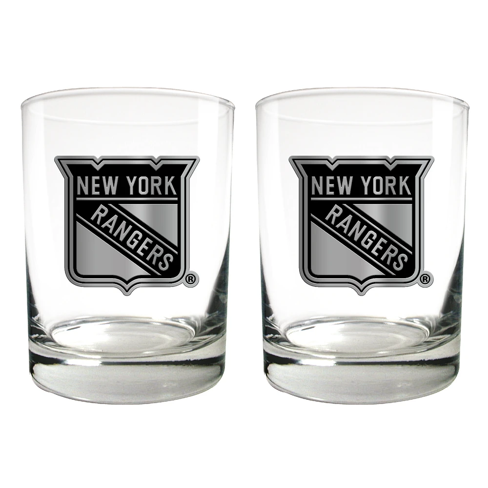 New York Rangers 15oz. Legacy Rocks Glass Set