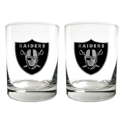 Las Vegas Raiders 15oz. Legacy Rocks Glass Set