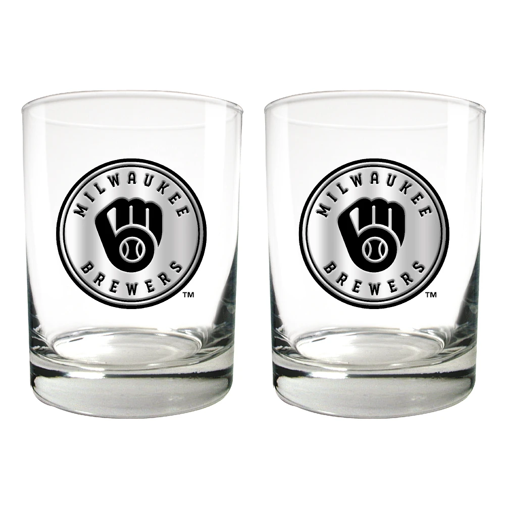 Milwaukee Brewers 15oz. Legacy Rocks Glass Set