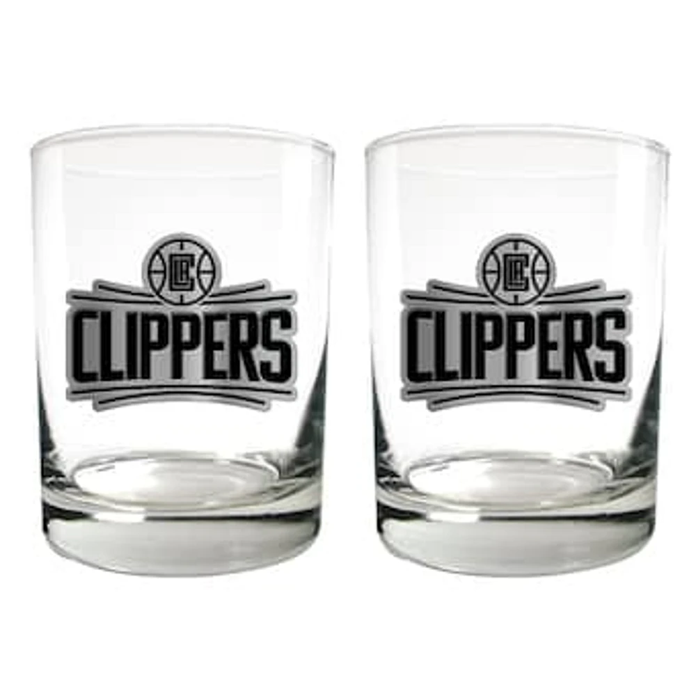 LA Clippers 15oz. Legacy Rocks Glass Set