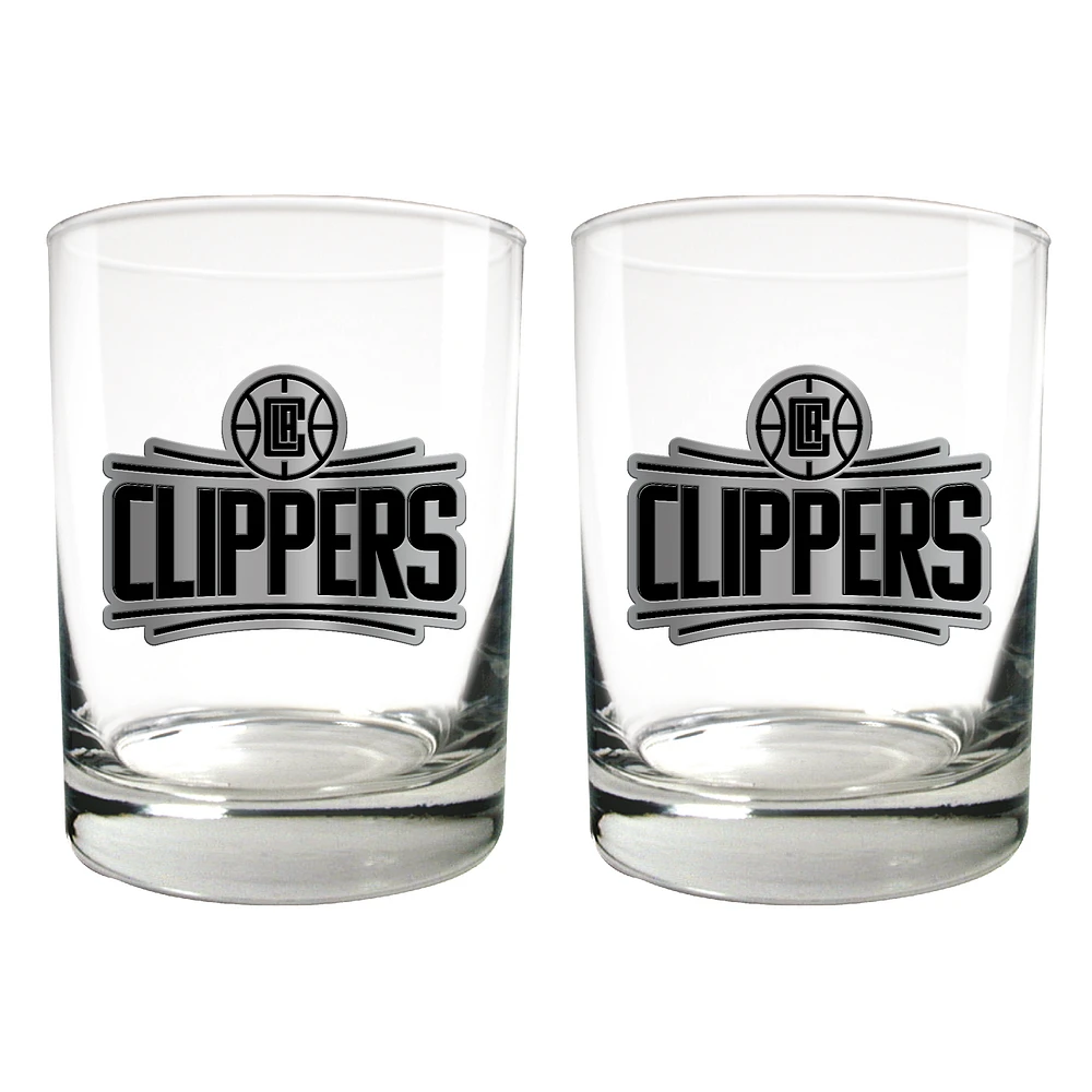 LA Clippers 15oz. Legacy Rocks Glass Set