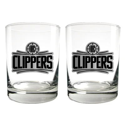 LA Clippers 15oz. Legacy Rocks Glass Set