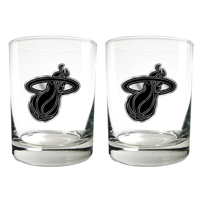 Miami Heat 15oz. Legacy Rocks Glass Set
