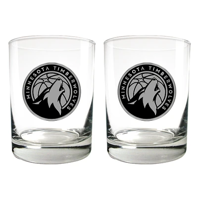 Minnesota Timberwolves 15oz. Legacy Rocks Glass Set