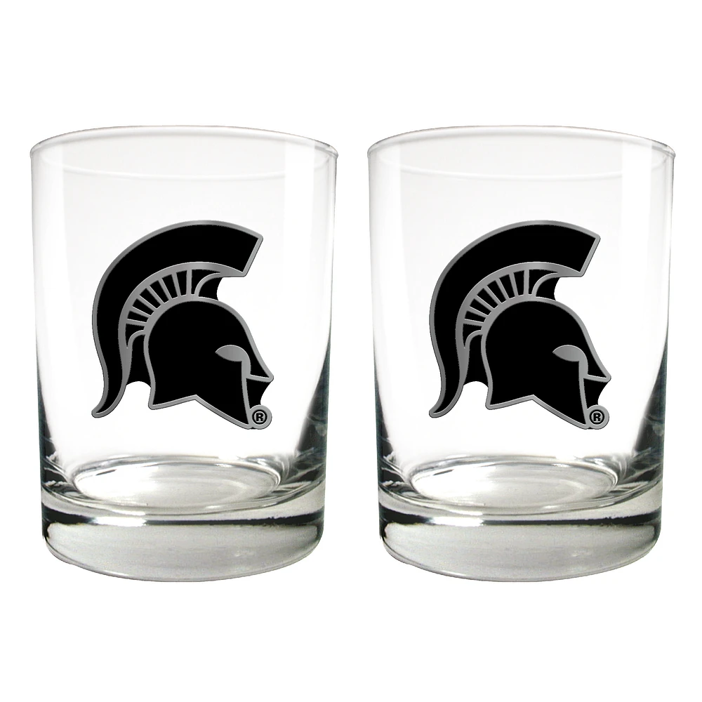 Michigan State Spartans 15oz. Legacy Rocks Glass Set