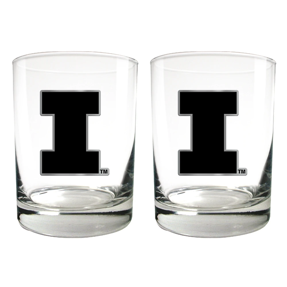 Illinois Fighting Illini 15oz. Legacy Rocks Glass Set