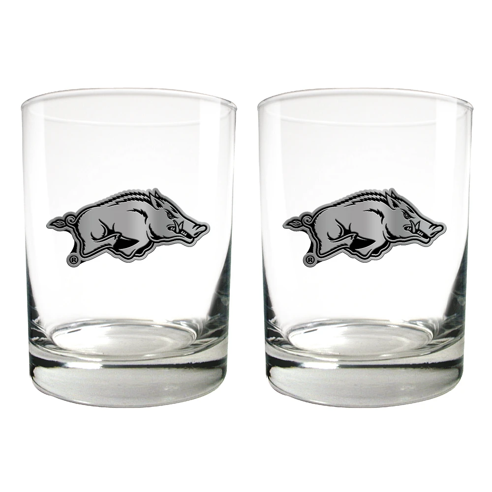 Arkansas Razorbacks 15oz. Legacy Rocks Glass Set