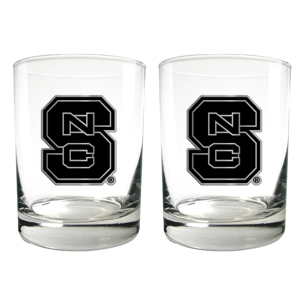 NC State Wolfpack 15oz. Legacy Rocks Glass Set
