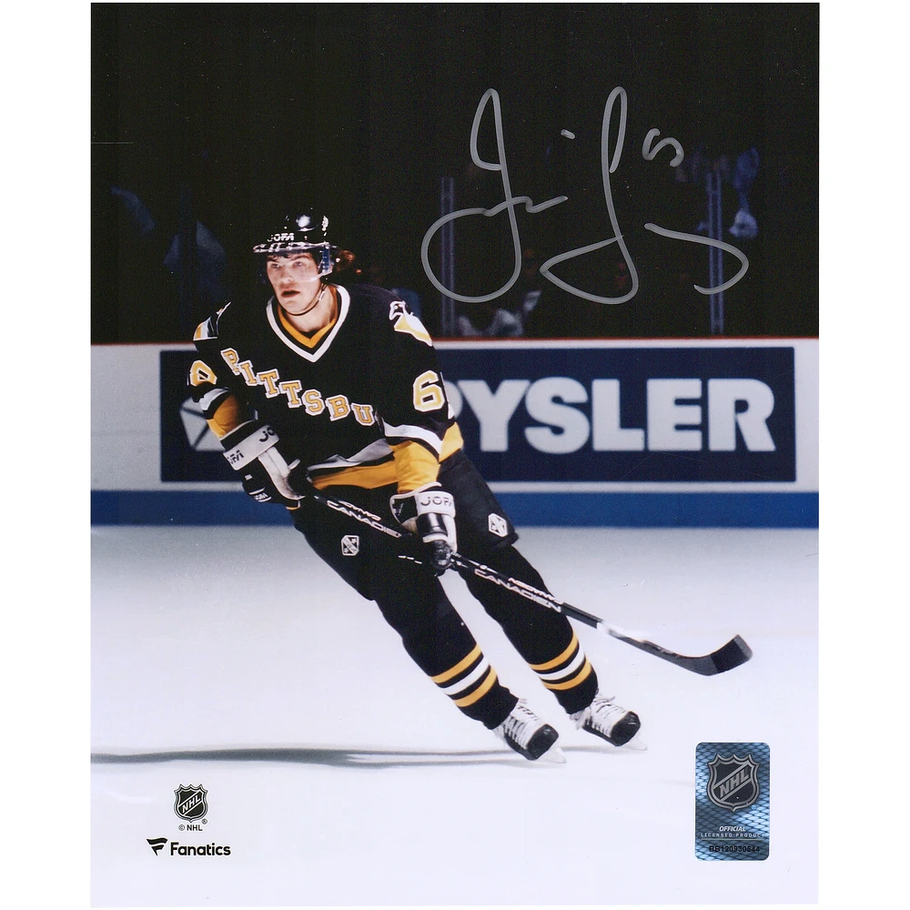 Jaromir Jagr Pittsburgh Penguins Autographed 8" x 10" Black Jersey Skating Photograph