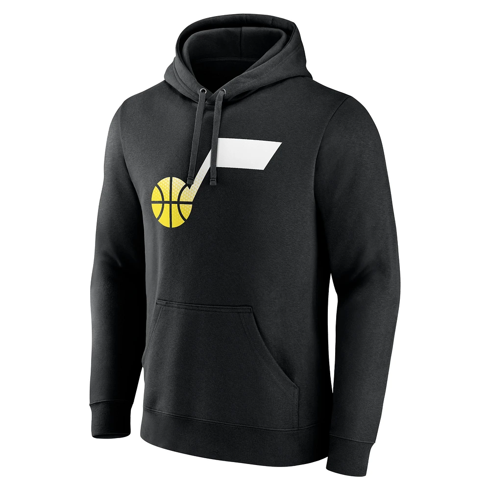 Men's Black Utah Jazz Gradient Logo Pullover Hoodie