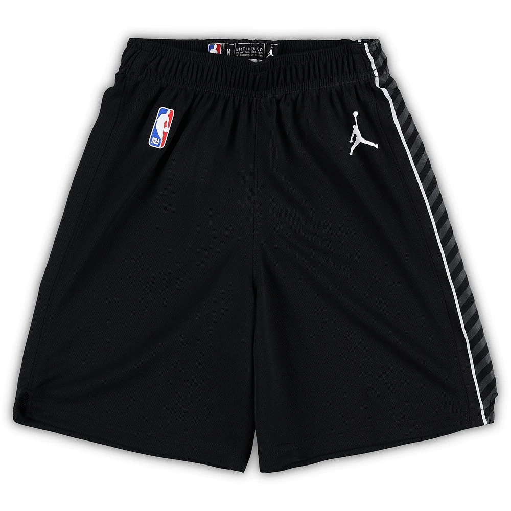 Preschool Jordan Brand Black Brooklyn Nets Statement Edition Team Replica Shorts