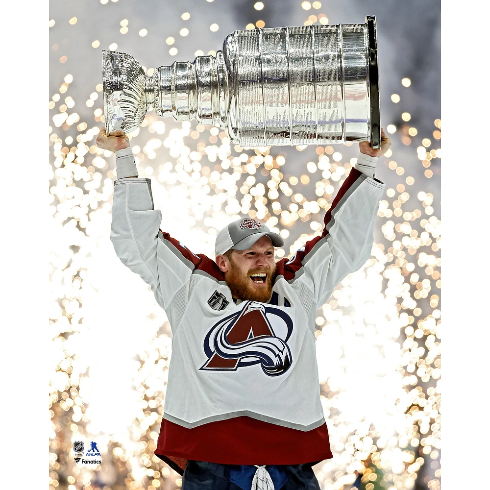 Gabriel Landeskog Colorado Avalanche Unsigned 2022 Stanley Cup Champions Raising Photograph