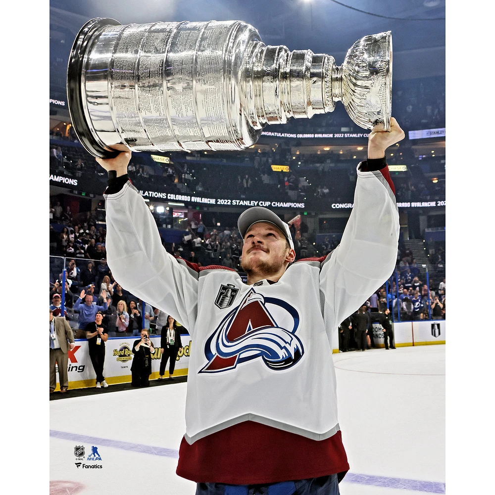 Cale Makar Colorado Avalanche Unsigned 2022 Stanley Cup Champions Raising Photograph