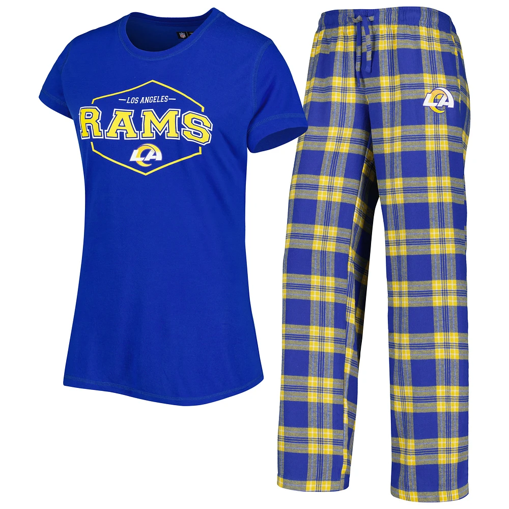 Women's Concepts Sport Navy/Gold Los Angeles Rams Badge Top & Pants Sleep Set