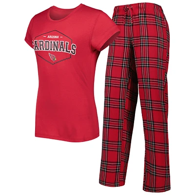 Women's Concepts Sport Cardinal/Black Arizona Cardinals Badge Top & Pants Sleep Set