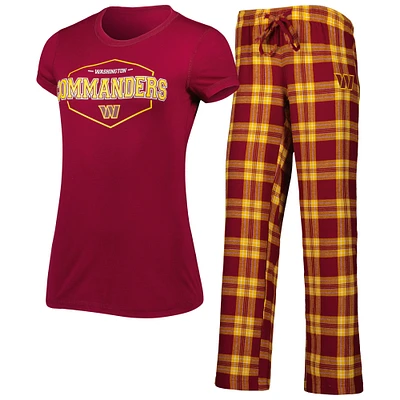 Women's Concepts Sport Burgundy/Gold Washington Commanders Badge Top & Pants Sleep Set