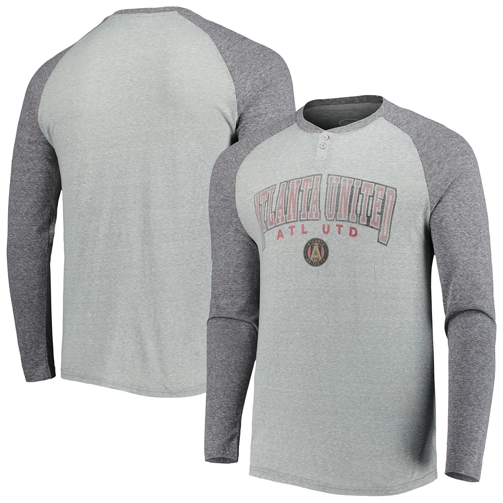 Men's Concepts Sport Heathered Gray/Heathered Charcoal Atlanta United FC Ledger Raglan Long Sleeve Top
