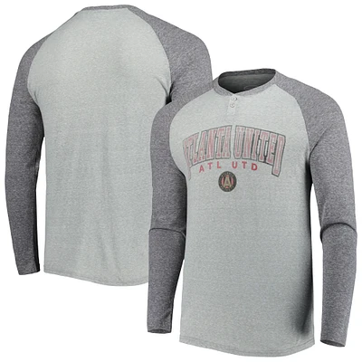 Men's Concepts Sport Heathered Gray/Heathered Charcoal Atlanta United FC Ledger Raglan Long Sleeve Top