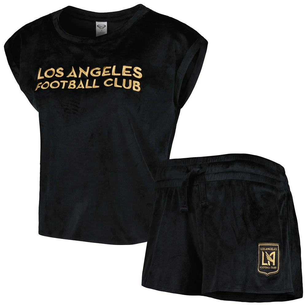 Women's Concepts Sport Black LAFC Intermission Top and Shorts Sleep Set