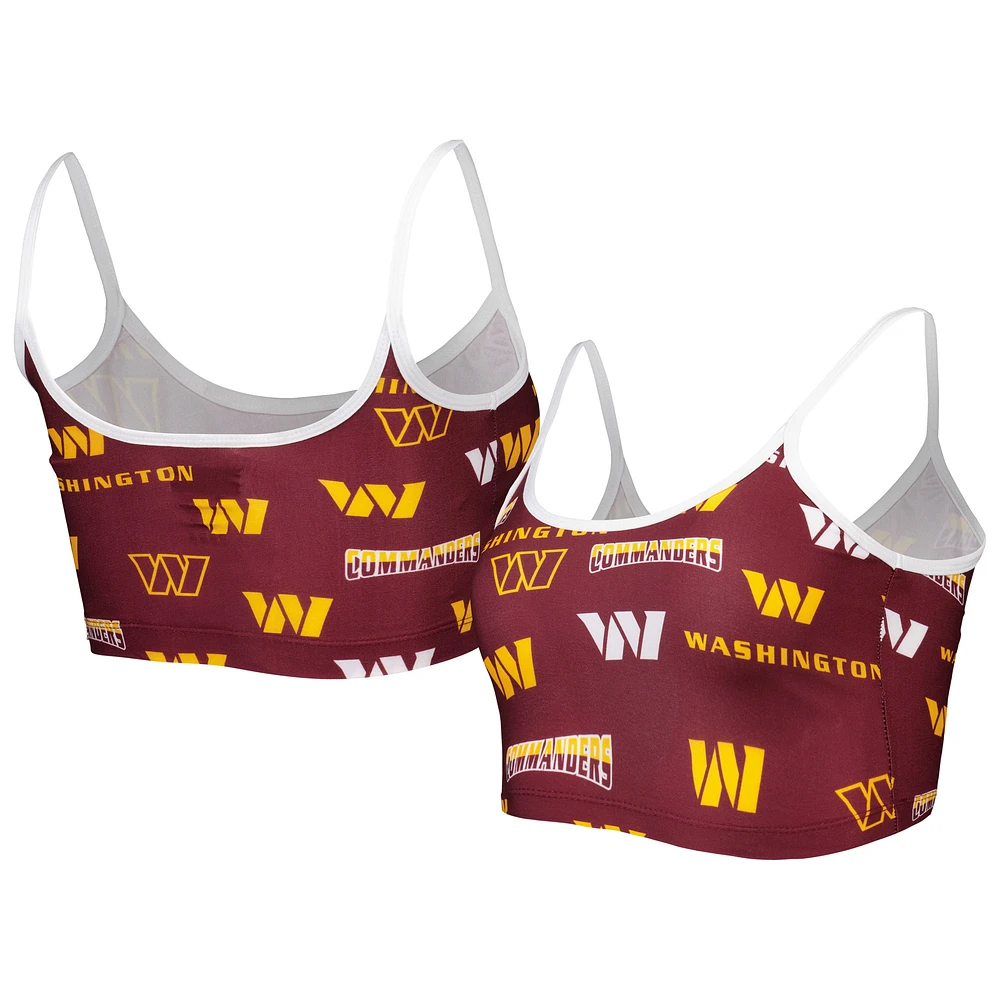 Women's Concepts Sport Burgundy Washington Commanders Breakthrough Allover Knit Lounge Bralette